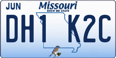 MO license plate DH1K2C