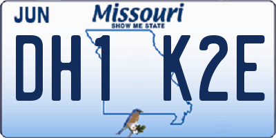MO license plate DH1K2E