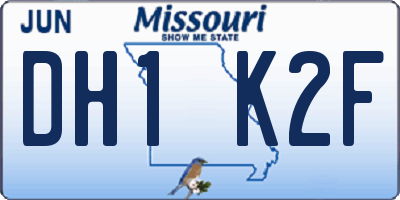 MO license plate DH1K2F