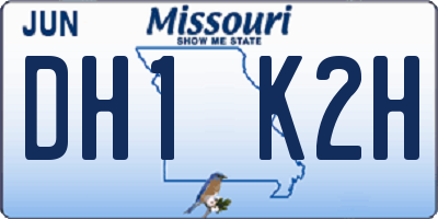 MO license plate DH1K2H