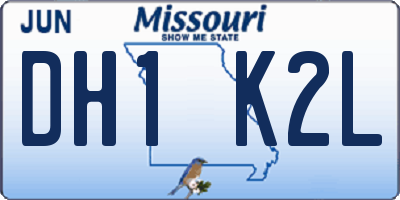 MO license plate DH1K2L