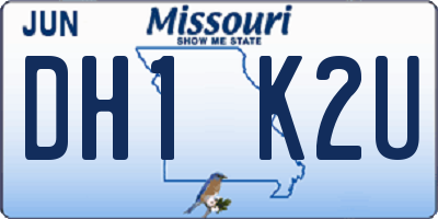 MO license plate DH1K2U