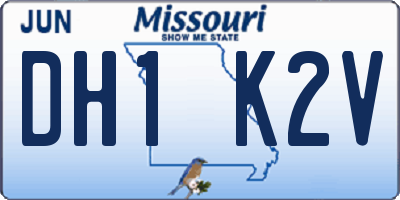 MO license plate DH1K2V