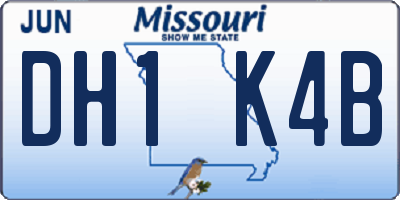 MO license plate DH1K4B