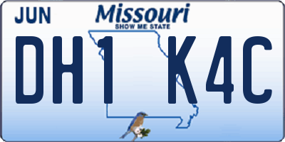 MO license plate DH1K4C