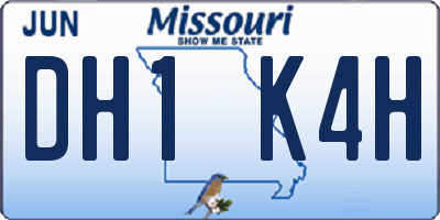 MO license plate DH1K4H
