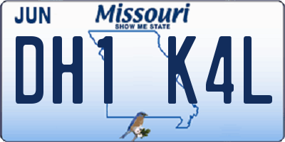 MO license plate DH1K4L