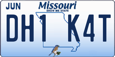 MO license plate DH1K4T