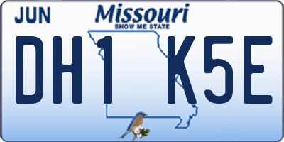 MO license plate DH1K5E