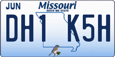 MO license plate DH1K5H