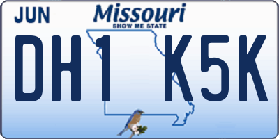 MO license plate DH1K5K