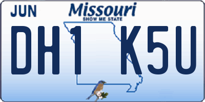 MO license plate DH1K5U