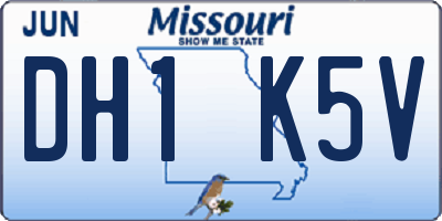 MO license plate DH1K5V