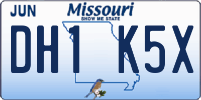 MO license plate DH1K5X