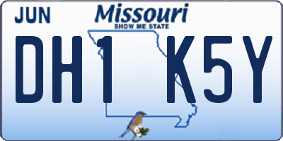 MO license plate DH1K5Y