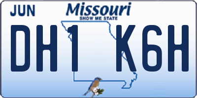 MO license plate DH1K6H