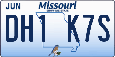MO license plate DH1K7S