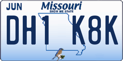 MO license plate DH1K8K