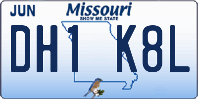 MO license plate DH1K8L