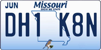 MO license plate DH1K8N