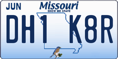 MO license plate DH1K8R