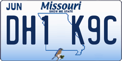 MO license plate DH1K9C