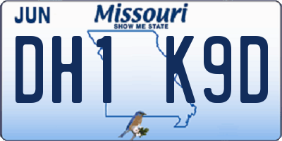 MO license plate DH1K9D