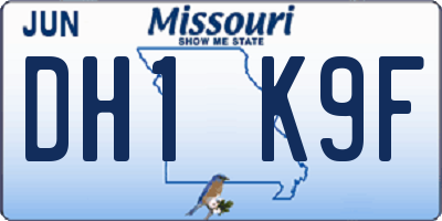 MO license plate DH1K9F