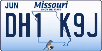 MO license plate DH1K9J