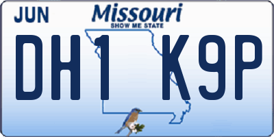 MO license plate DH1K9P