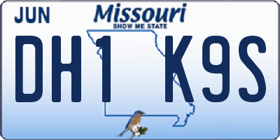 MO license plate DH1K9S
