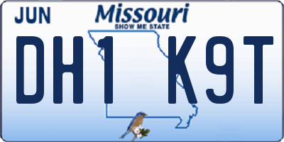 MO license plate DH1K9T