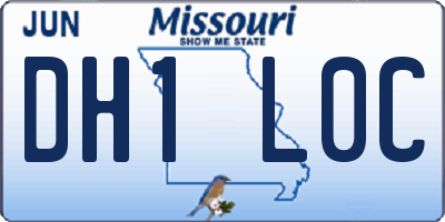 MO license plate DH1L0C