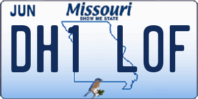 MO license plate DH1L0F