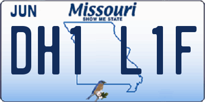 MO license plate DH1L1F