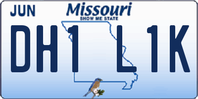 MO license plate DH1L1K