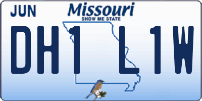 MO license plate DH1L1W