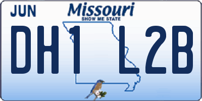 MO license plate DH1L2B