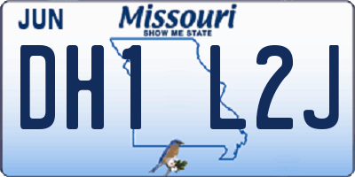 MO license plate DH1L2J