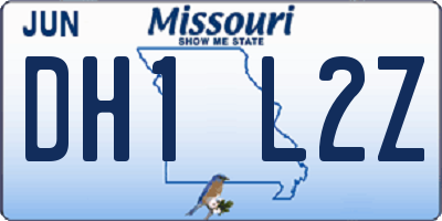 MO license plate DH1L2Z