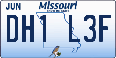 MO license plate DH1L3F