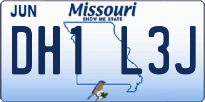 MO license plate DH1L3J
