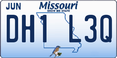 MO license plate DH1L3Q