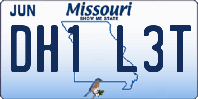 MO license plate DH1L3T
