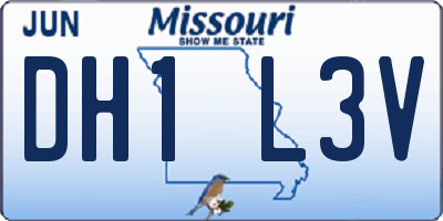 MO license plate DH1L3V