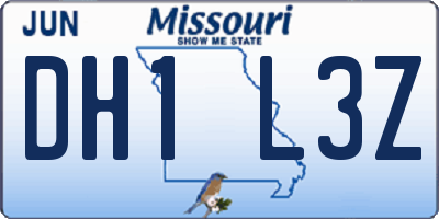 MO license plate DH1L3Z