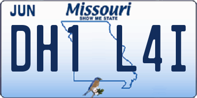 MO license plate DH1L4I