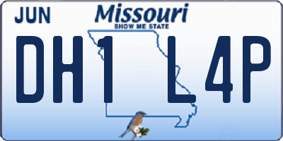 MO license plate DH1L4P