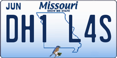 MO license plate DH1L4S