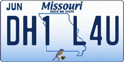 MO license plate DH1L4U